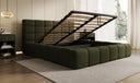 Designer gestoffeerd bed Marshmallow in Teddystof Bouclé met opbergruimte