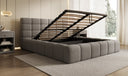Designer gestoffeerd bed Marshmallow in Teddystof Bouclé met opbergruimte