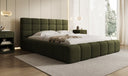 Designer gestoffeerd bed Marshmallow in Teddystof Bouclé met opbergruimte
