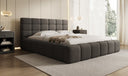 Designer gestoffeerd bed Marshmallow in Teddystof Bouclé met opbergruimte