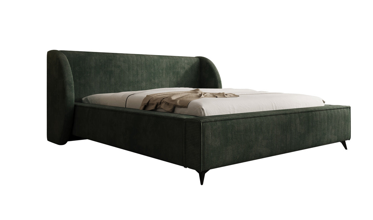 Designer gestoffeerd bed Freya Ribstof met opbergruimte