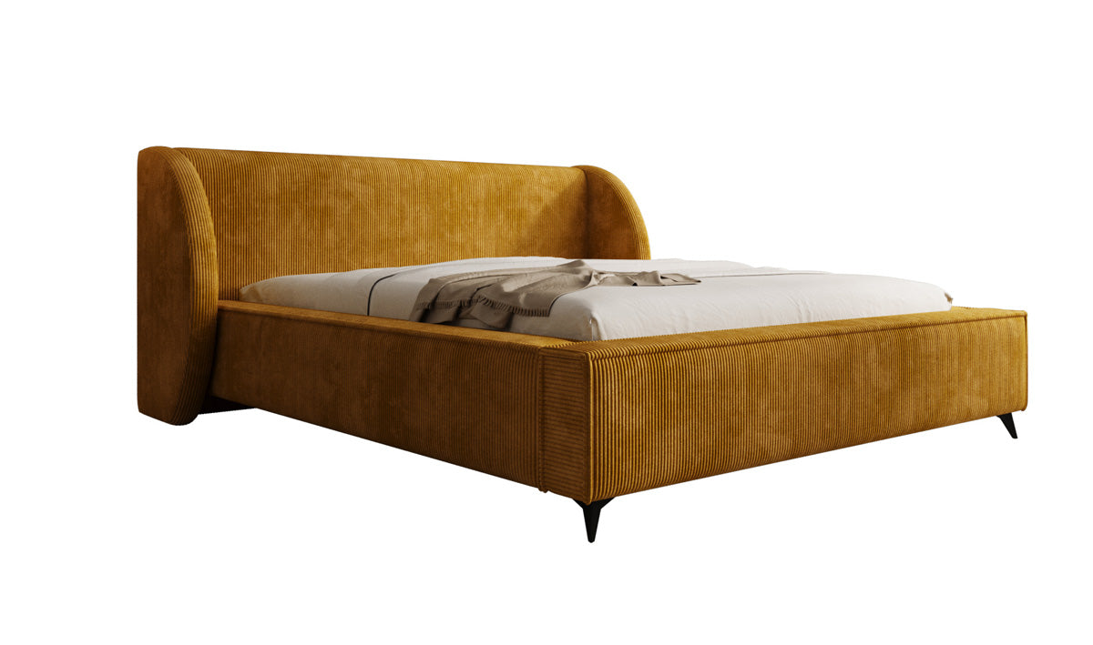 Designer gestoffeerd bed Freya Ribstof met opbergruimte