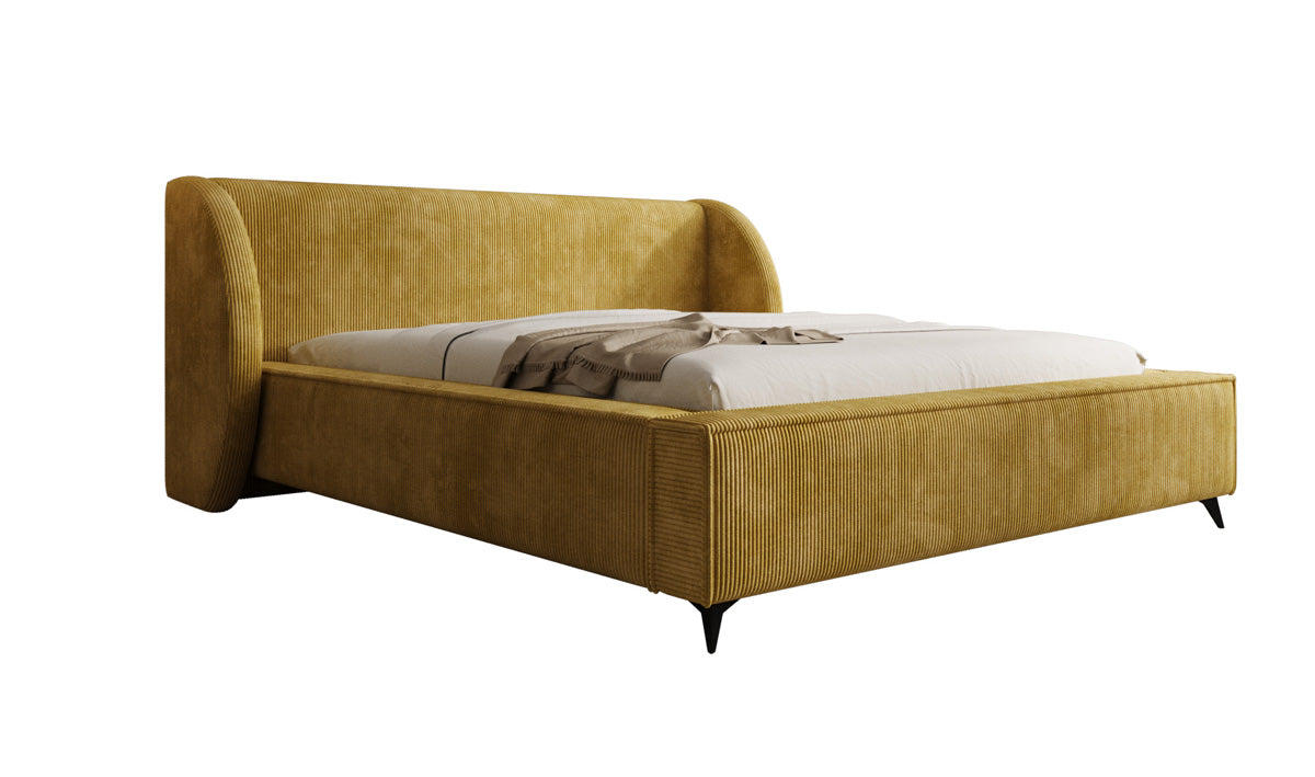 Designer gestoffeerd bed Freya Ribstof met opbergruimte