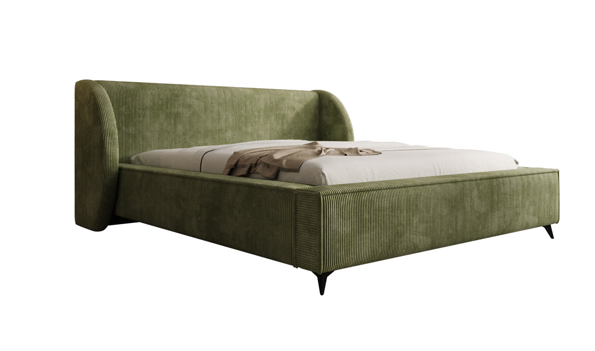 Designer gestoffeerd bed Freya Ribstof met opbergruimte