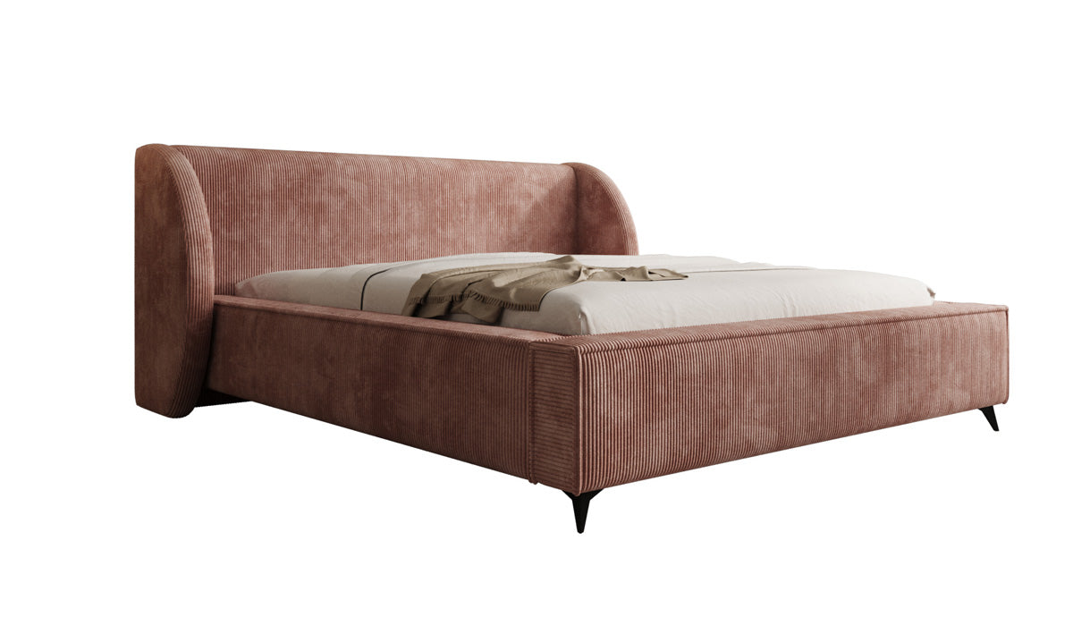 Designer gestoffeerd bed Freya Ribstof met opbergruimte