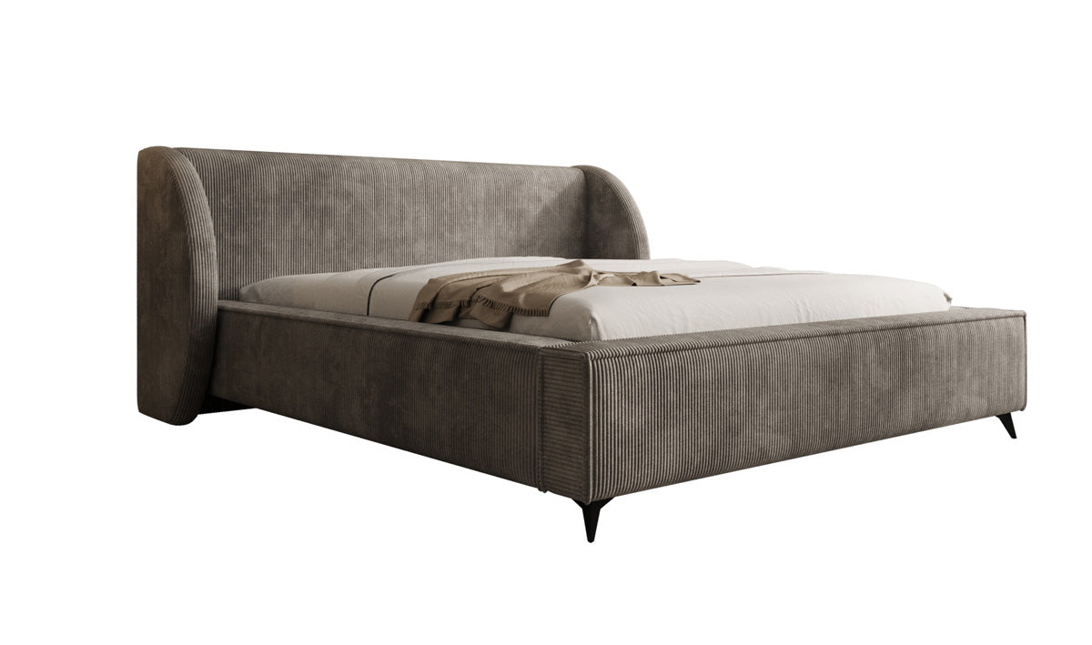 Designer gestoffeerd bed Freya Ribstof met opbergruimte