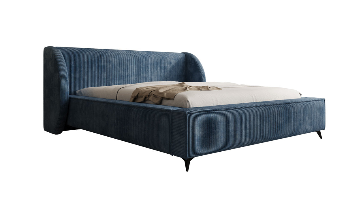 Designer gestoffeerd bed Freya Ribstof met opbergruimte