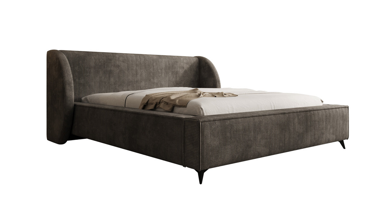 Designer gestoffeerd bed Freya Ribstof met opbergruimte