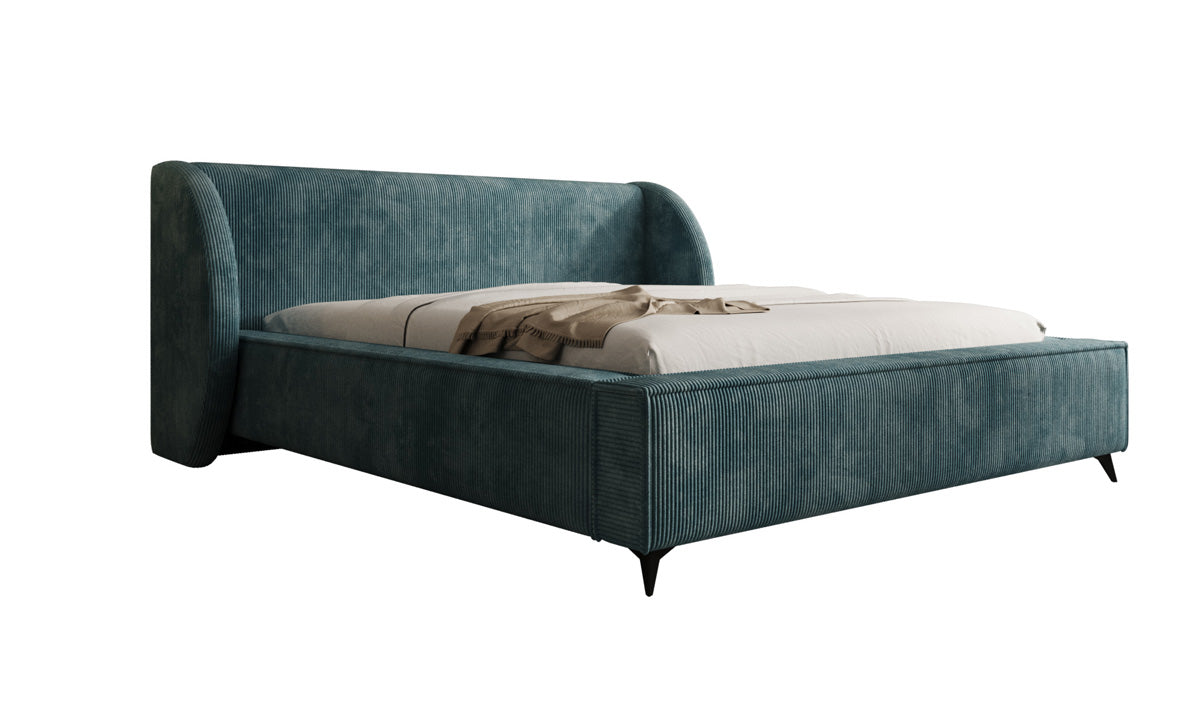 Designer gestoffeerd bed Freya Ribstof met opbergruimte