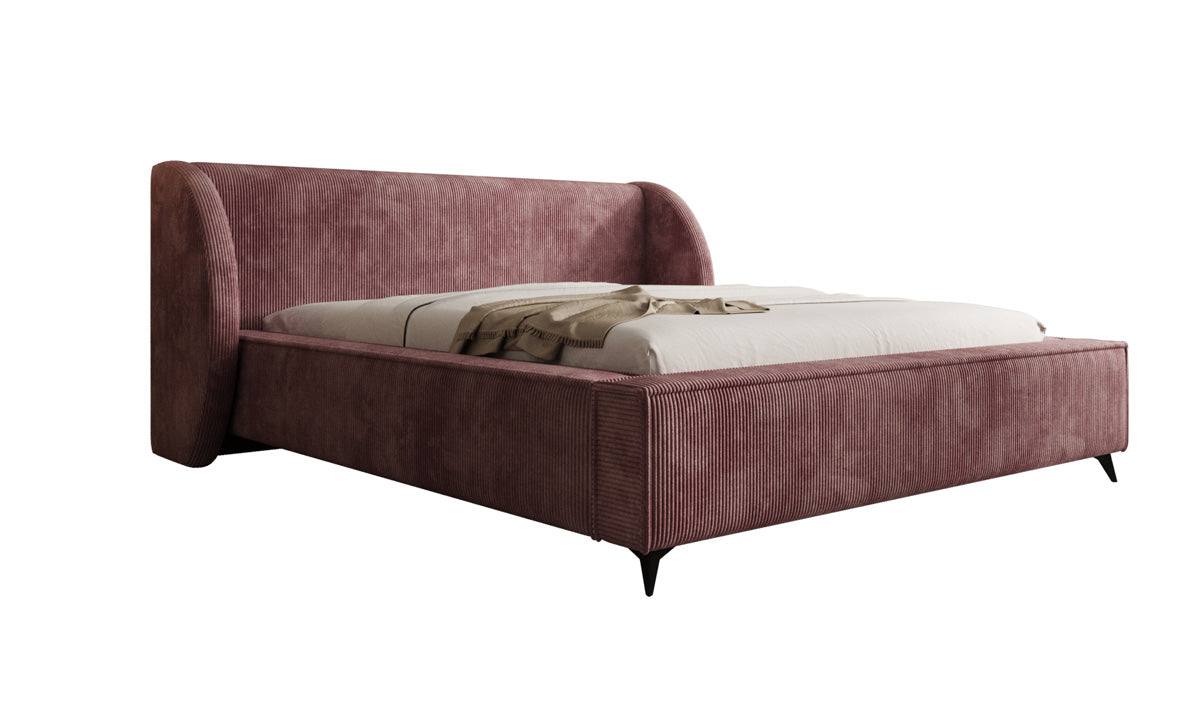 Designer gestoffeerd bed Freya Ribstof met opbergruimte