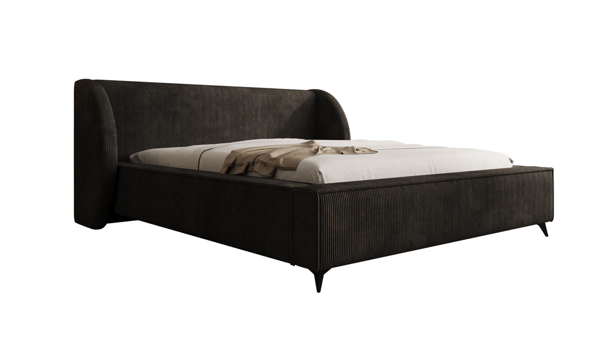 Designer gestoffeerd bed Freya Ribstof met opbergruimte