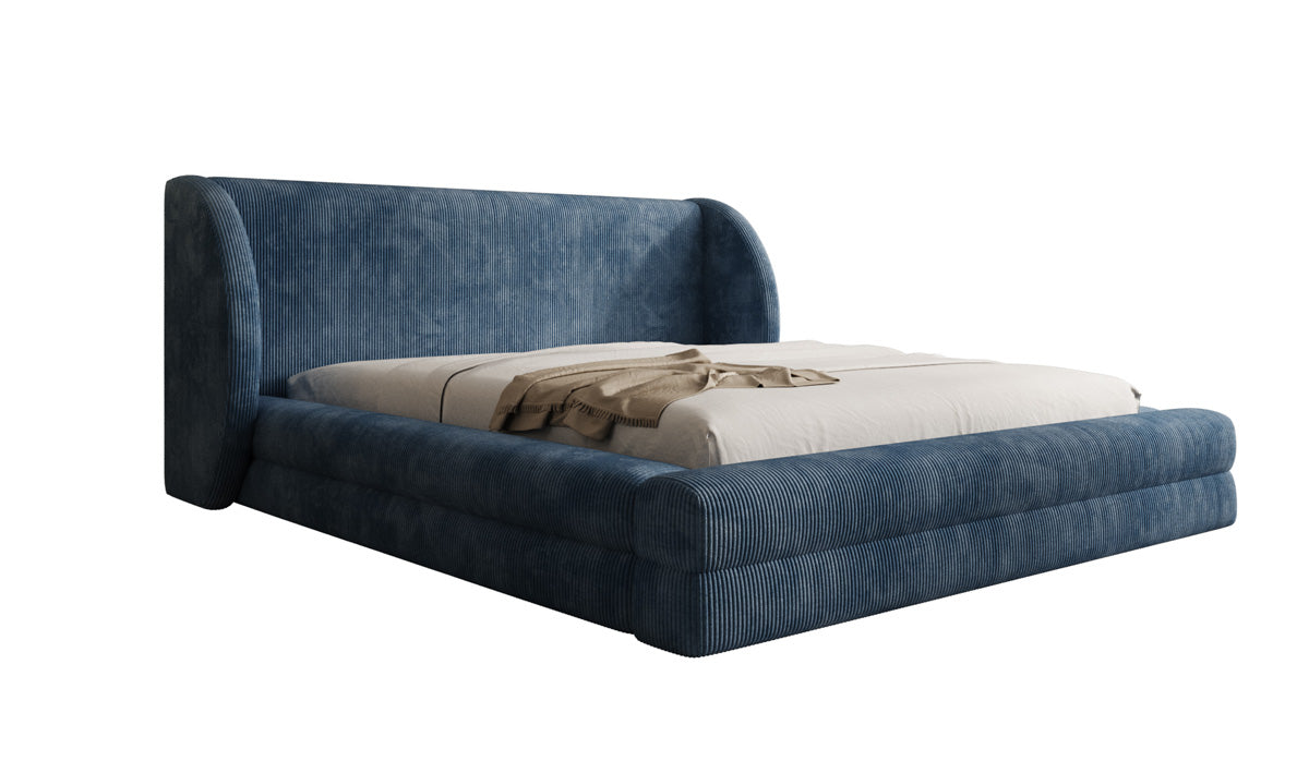 Designer gestoffeerd bed Liv Ribstof met opbergruimte