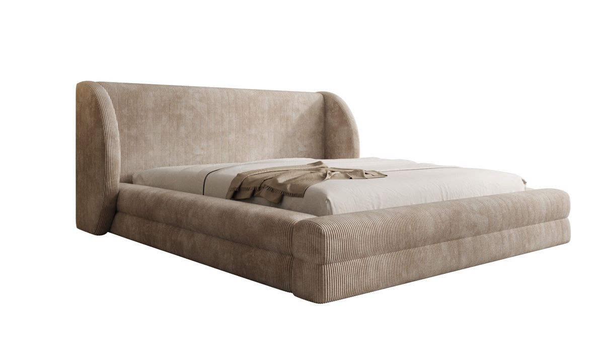 Designer gestoffeerd bed Liv Ribstof met opbergruimte