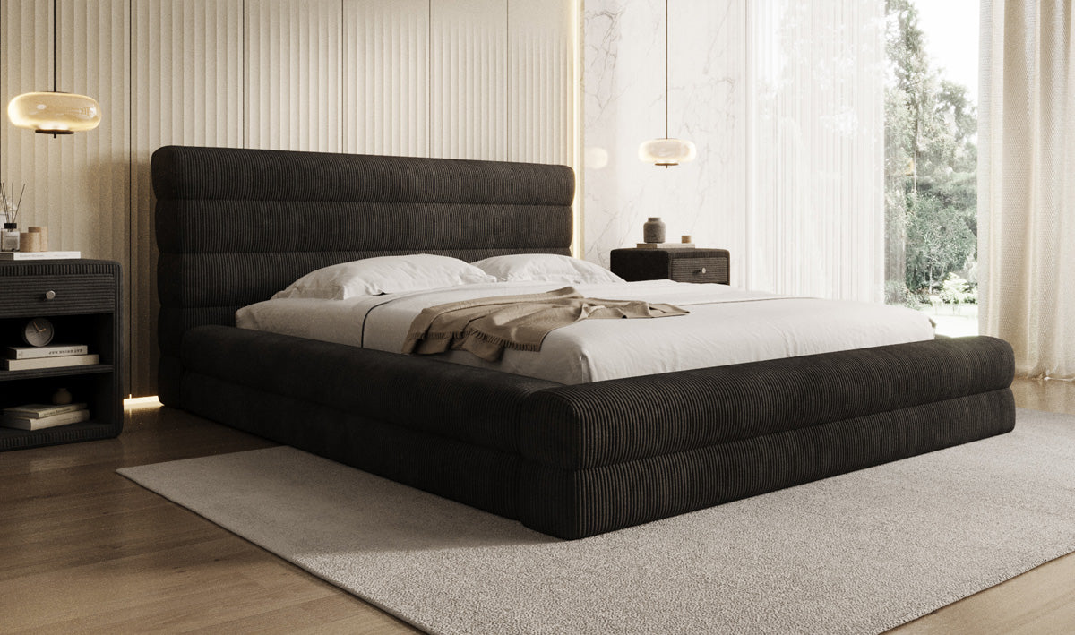 Design gestoffeerd bed Maren Ribstof met opbergruimte
