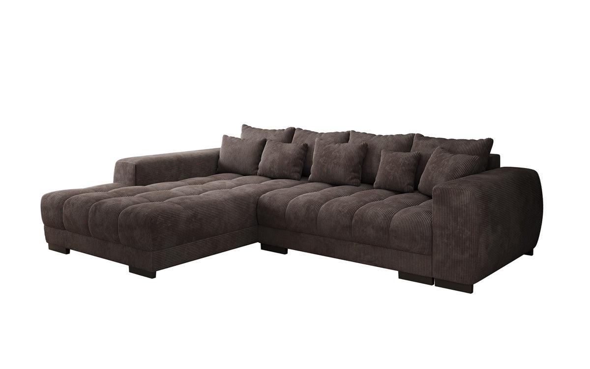 Designersofa Balu met slaapfunctie en opbergruimte in Ribstof