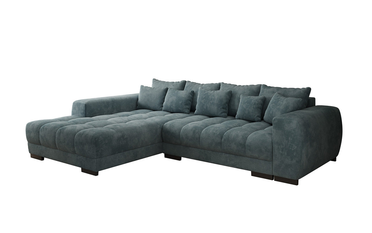 Designersofa Balu met slaapfunctie en opbergruimte in Ribstof