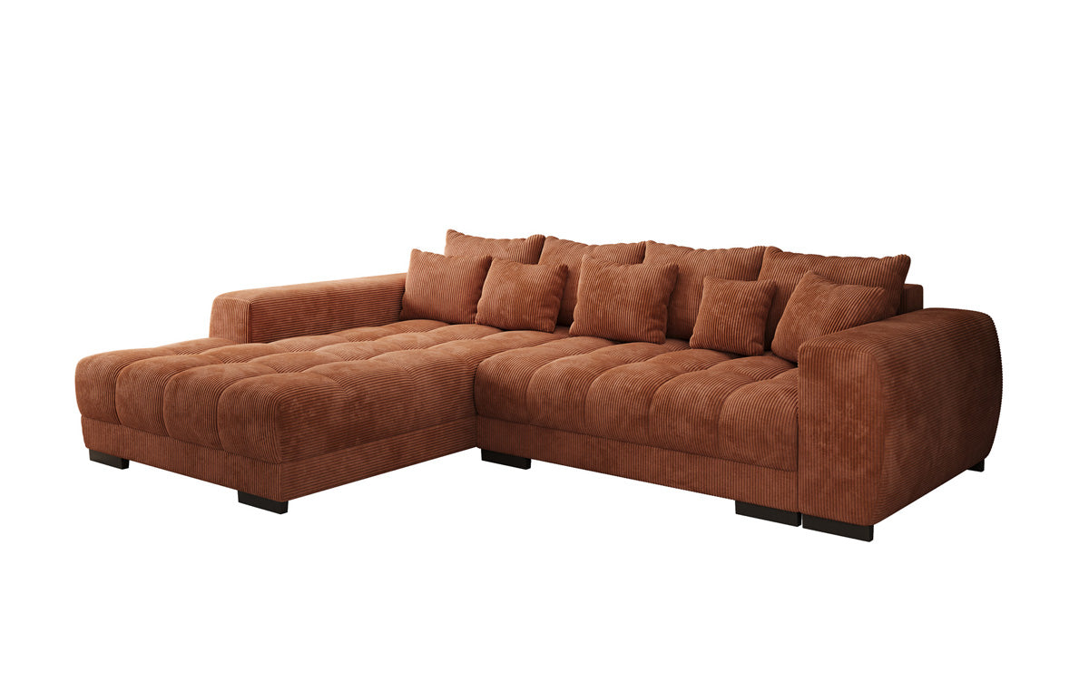 Designersofa Balu met slaapfunctie en opbergruimte in Ribstof