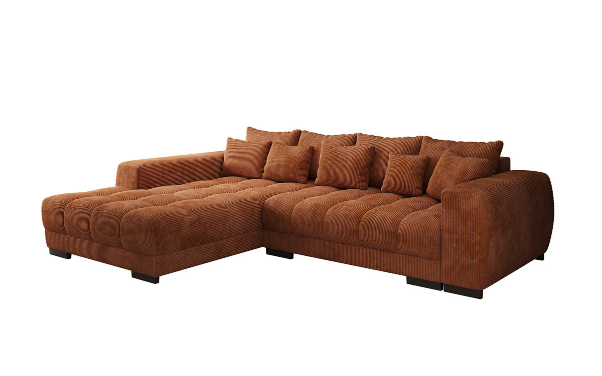 Designersofa Balu met slaapfunctie en opbergruimte in Ribstof