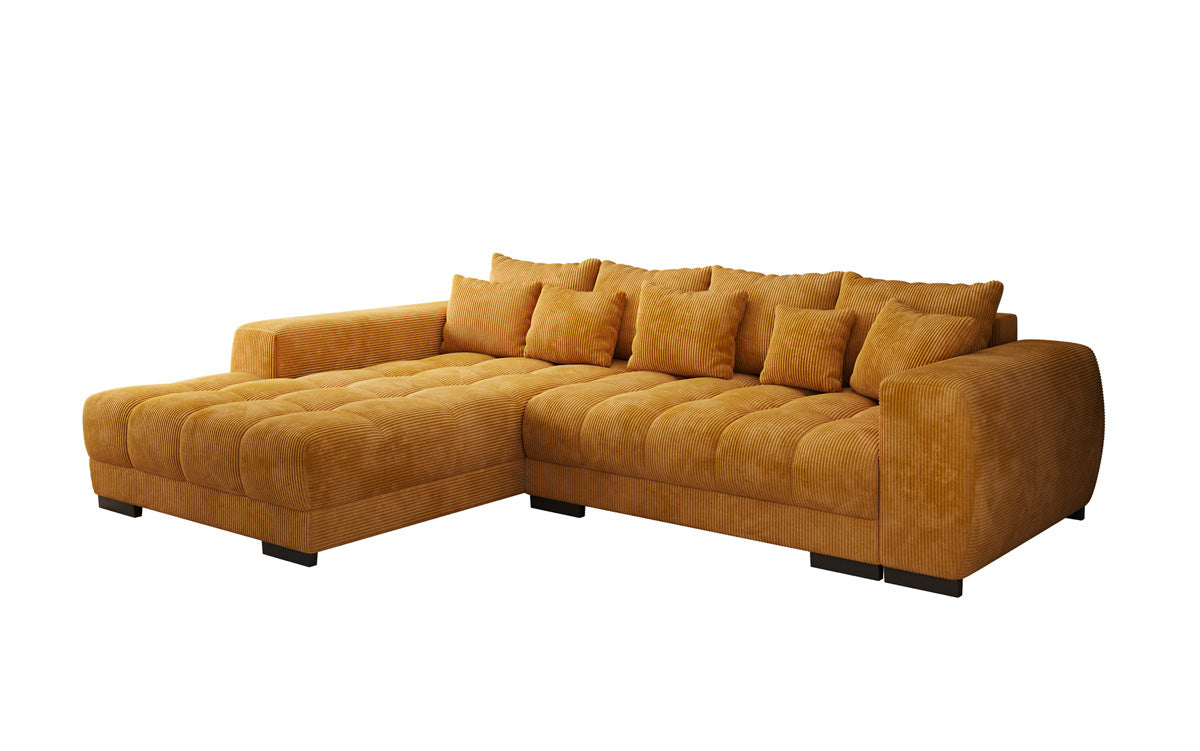 Designersofa Balu met slaapfunctie en opbergruimte in Ribstof