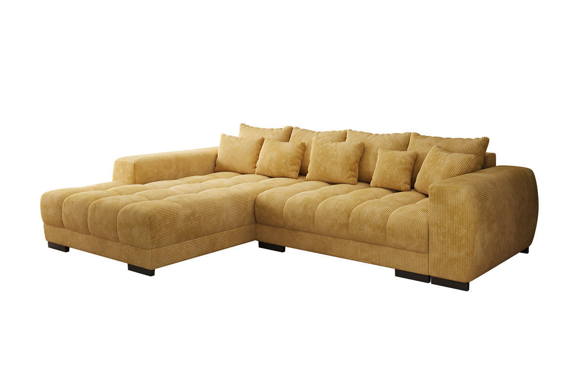 Designersofa Balu met slaapfunctie en opbergruimte in Ribstof