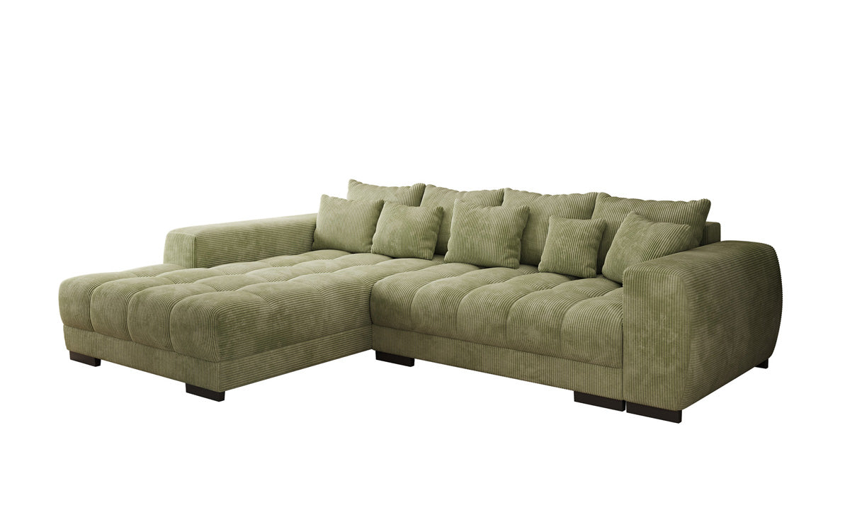 Designersofa Balu met slaapfunctie en opbergruimte in Ribstof