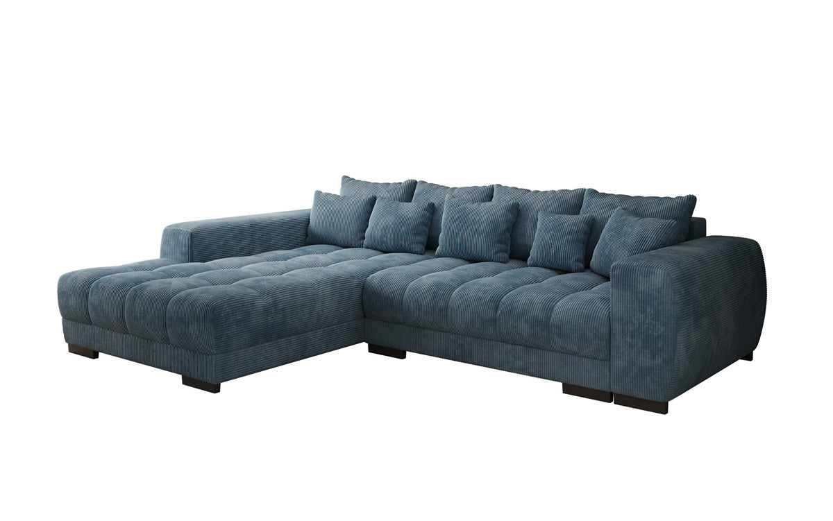 Designersofa Balu met slaapfunctie en opbergruimte in Ribstof