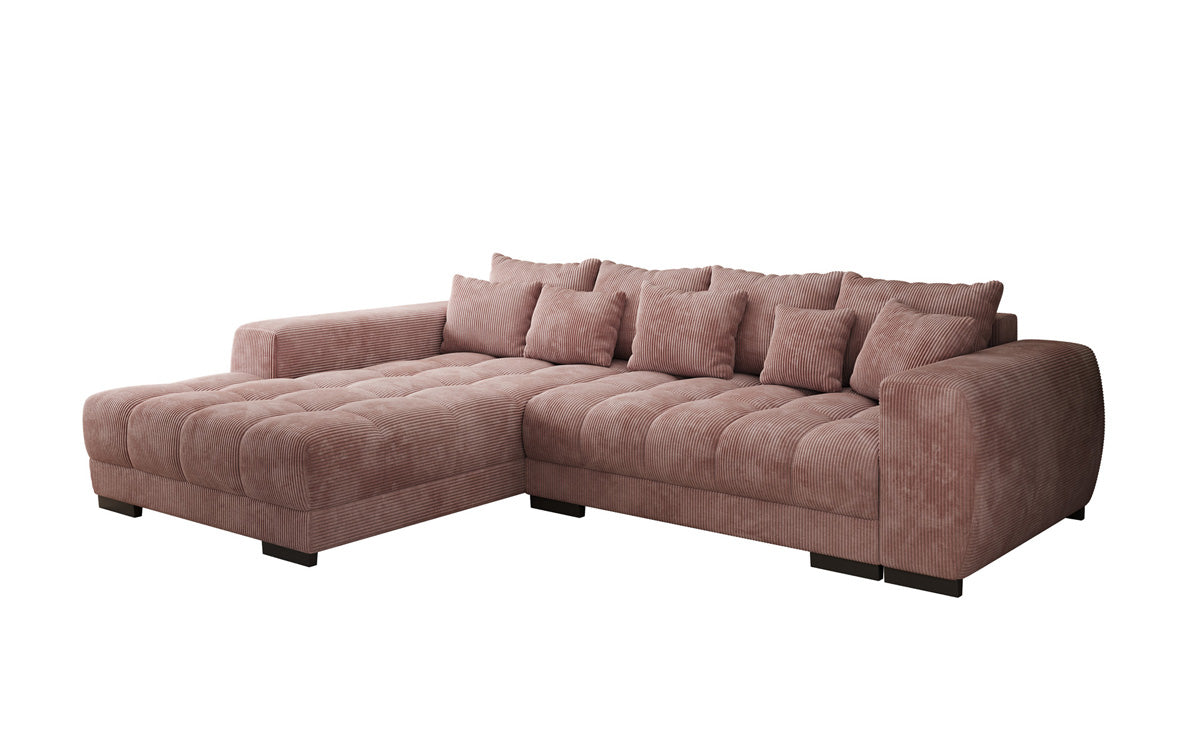 Designersofa Balu met slaapfunctie en opbergruimte in Ribstof