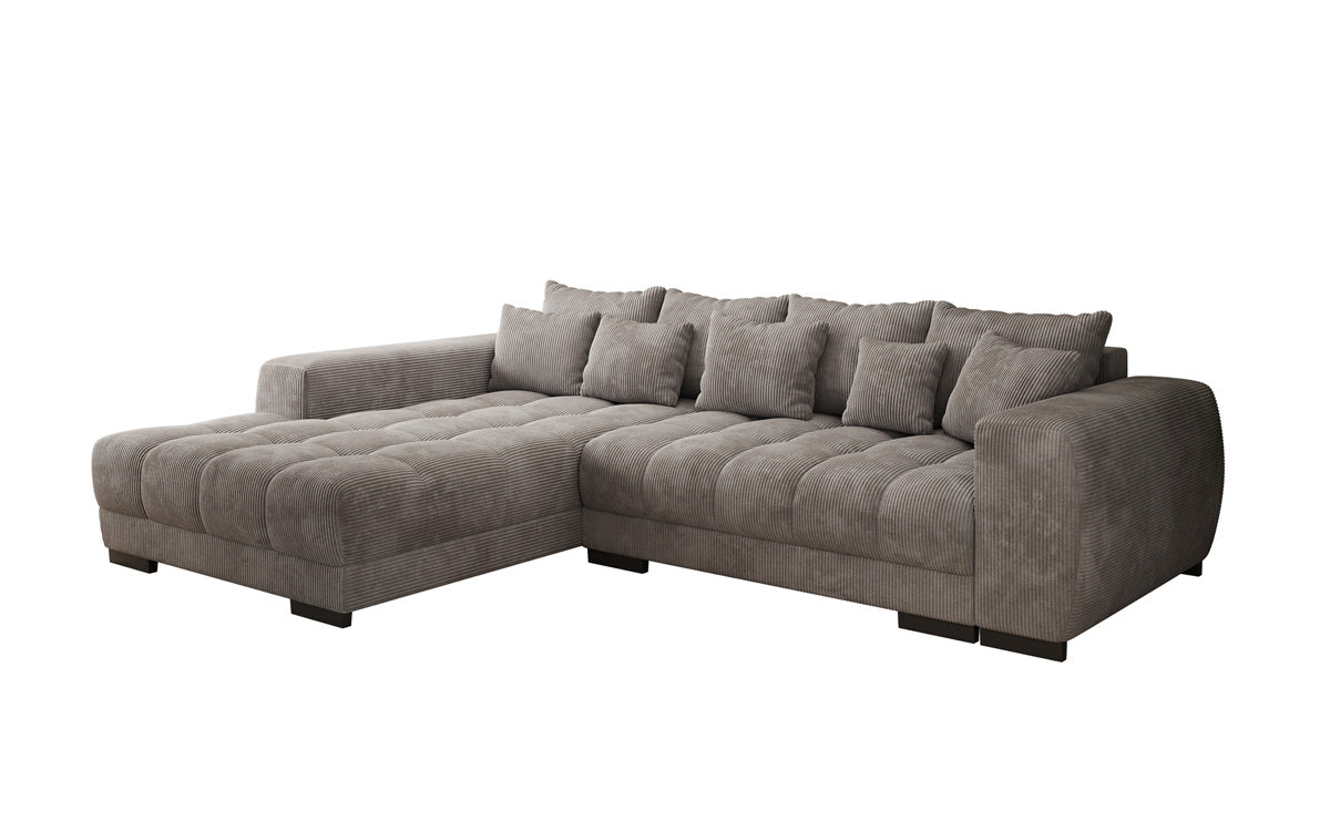 Designersofa Balu met slaapfunctie en opbergruimte in Ribstof