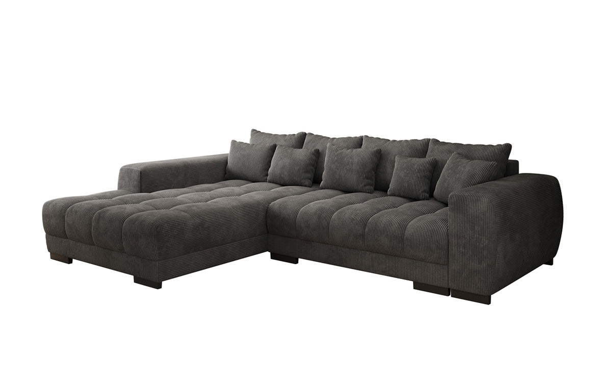 Designersofa Balu met slaapfunctie en opbergruimte in Ribstof