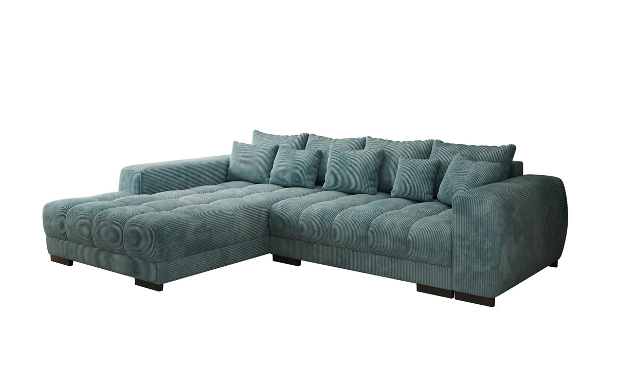Designersofa Balu met slaapfunctie en opbergruimte in Ribstof