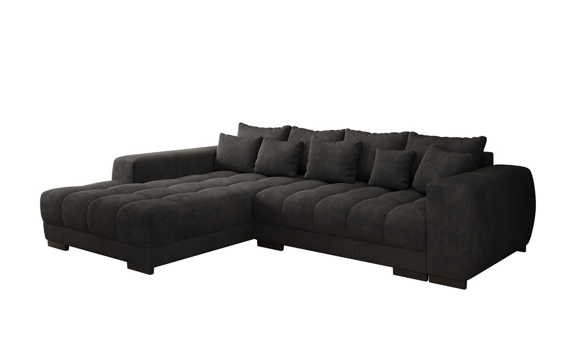 Designersofa Balu met slaapfunctie en opbergruimte in Ribstof