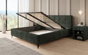 Designer gestoffeerd bed Nelly in Ribstof met opbergruimte