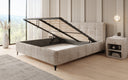 Designer gestoffeerd bed Nelly in Ribstof met opbergruimte