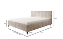 Designer gestoffeerd bed Nelly in Ribstof met opbergruimte