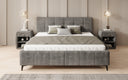 Designer gestoffeerd bed Nelly in Ribstof met opbergruimte
