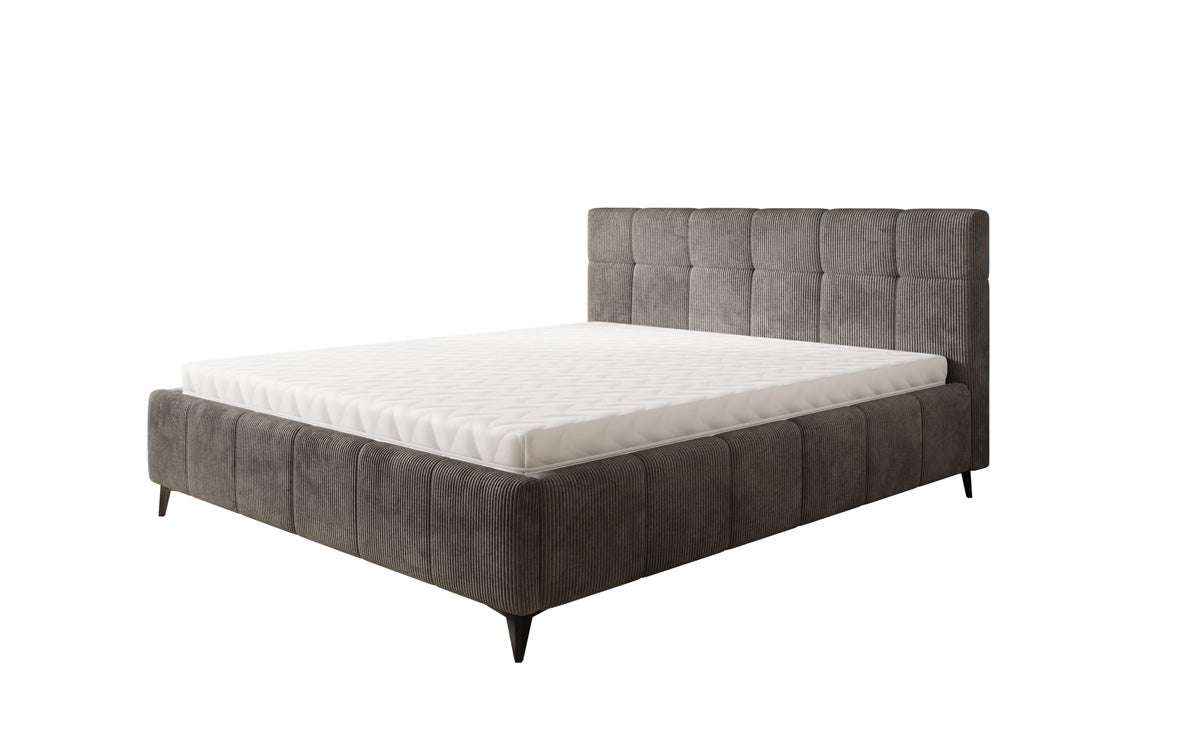 Designer gestoffeerd bed Nelly in Ribstof met opbergruimte