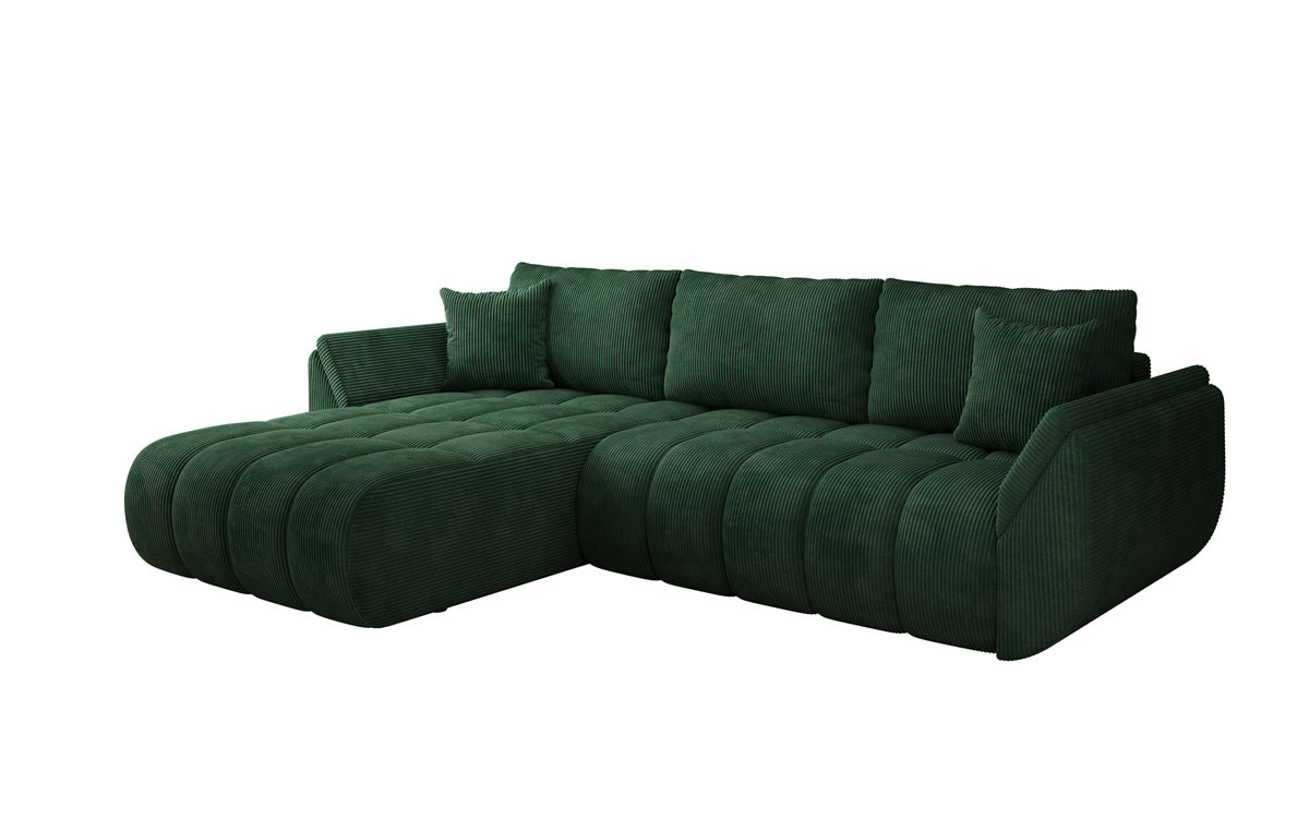 Designsofa Lenoa L met slaapfunctie en opbergruimte in Ribstof
