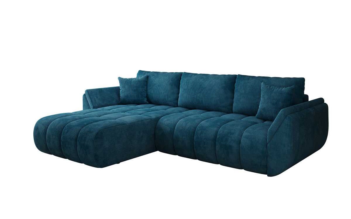 Designsofa Lenoa L met slaapfunctie en opbergruimte in Ribstof