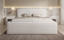 Designer gestoffeerd bed Nora in Teddystof Bouclé met opbergruimte incl. matrassen