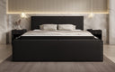 Designer gestoffeerd bed Nora in Teddystof Bouclé met opbergruimte incl. matrassen