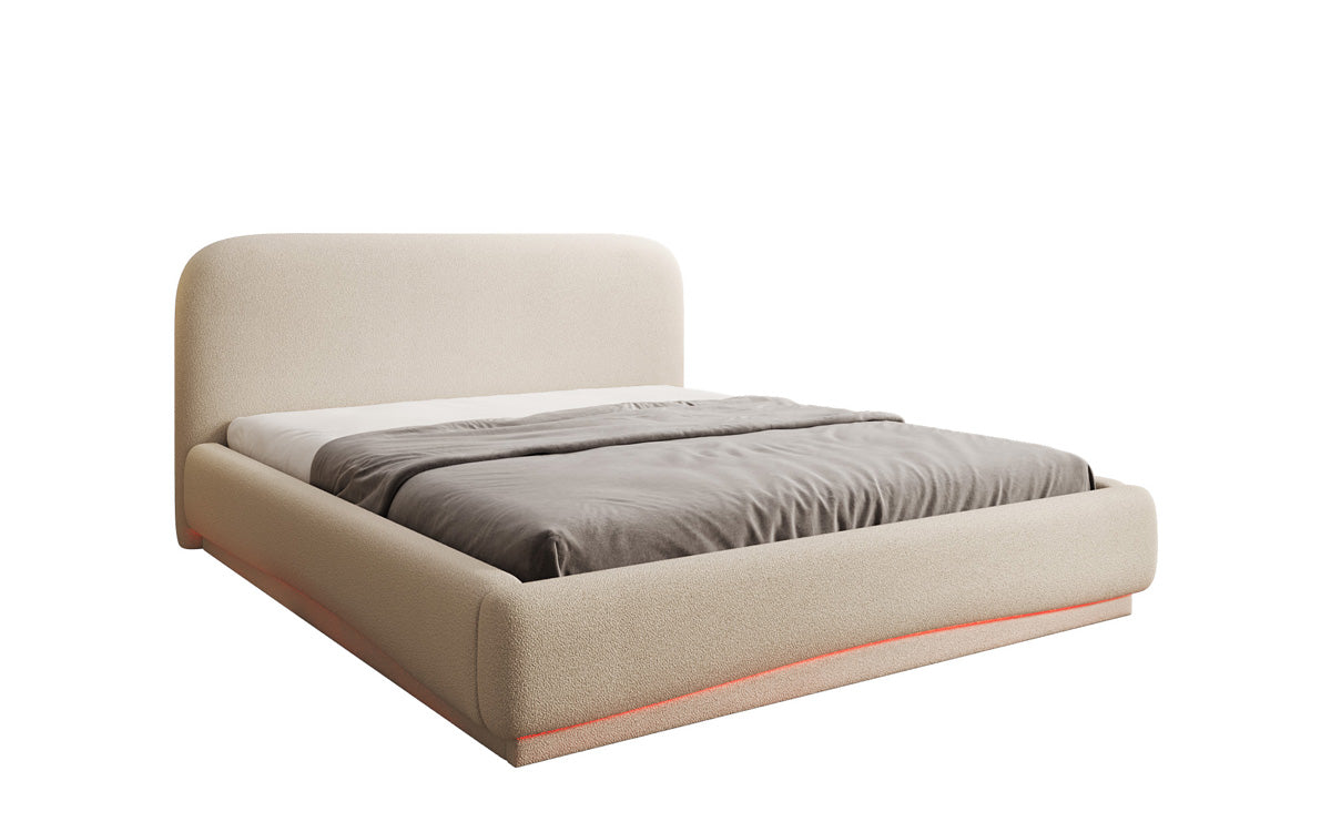 Designer gestoffeerd bed Magic incl. RGB en opbergruimte