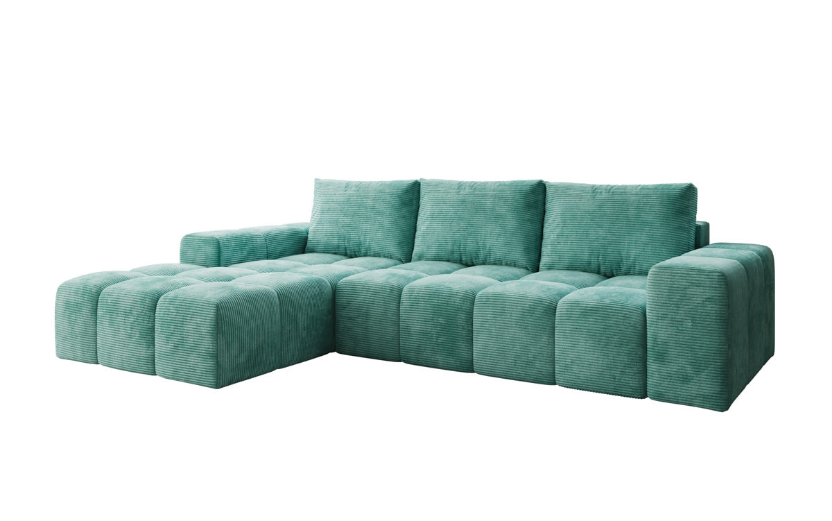 Designbank Aila met slaap- en klapfunctie in Ribstof