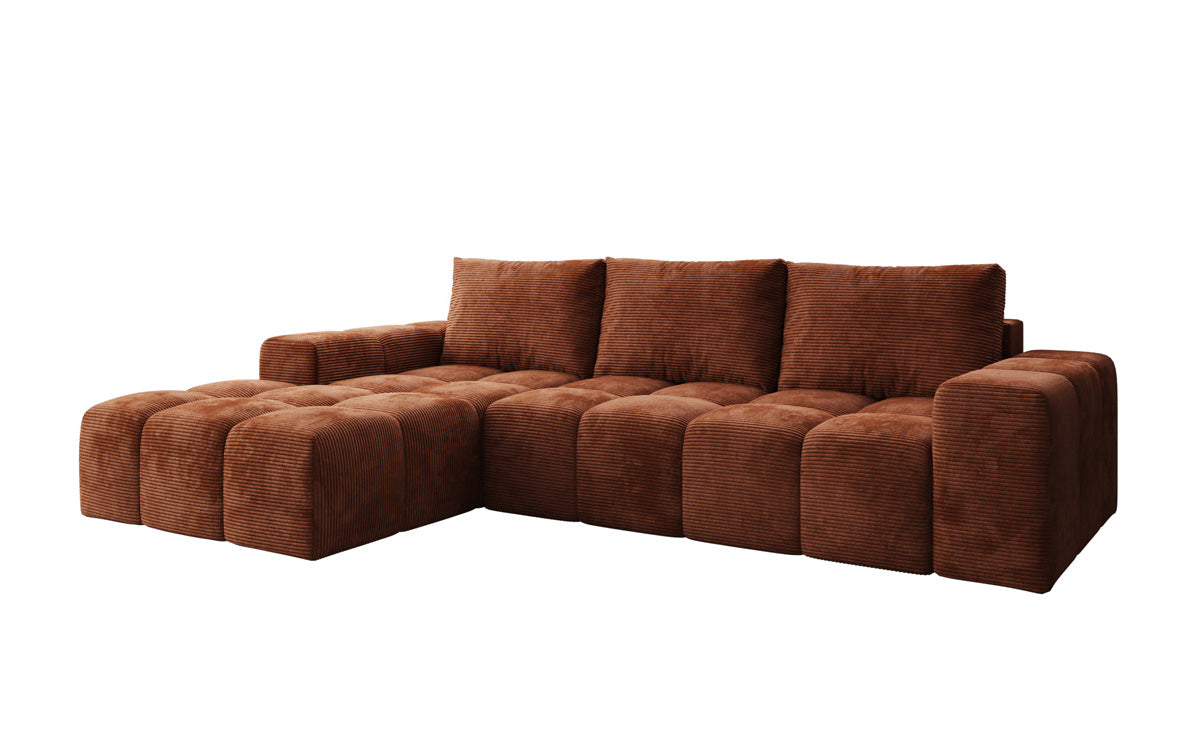 Designbank Aila met slaap- en klapfunctie in Ribstof