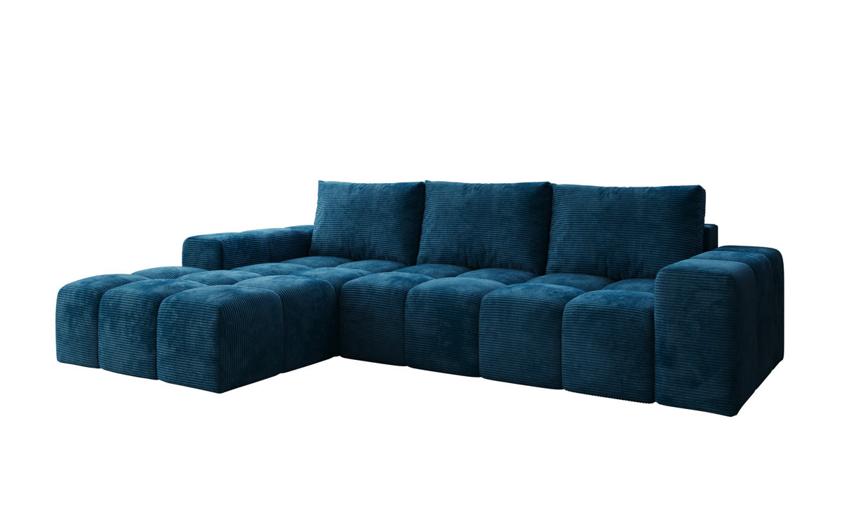 Designbank Aila met slaap- en klapfunctie in Ribstof
