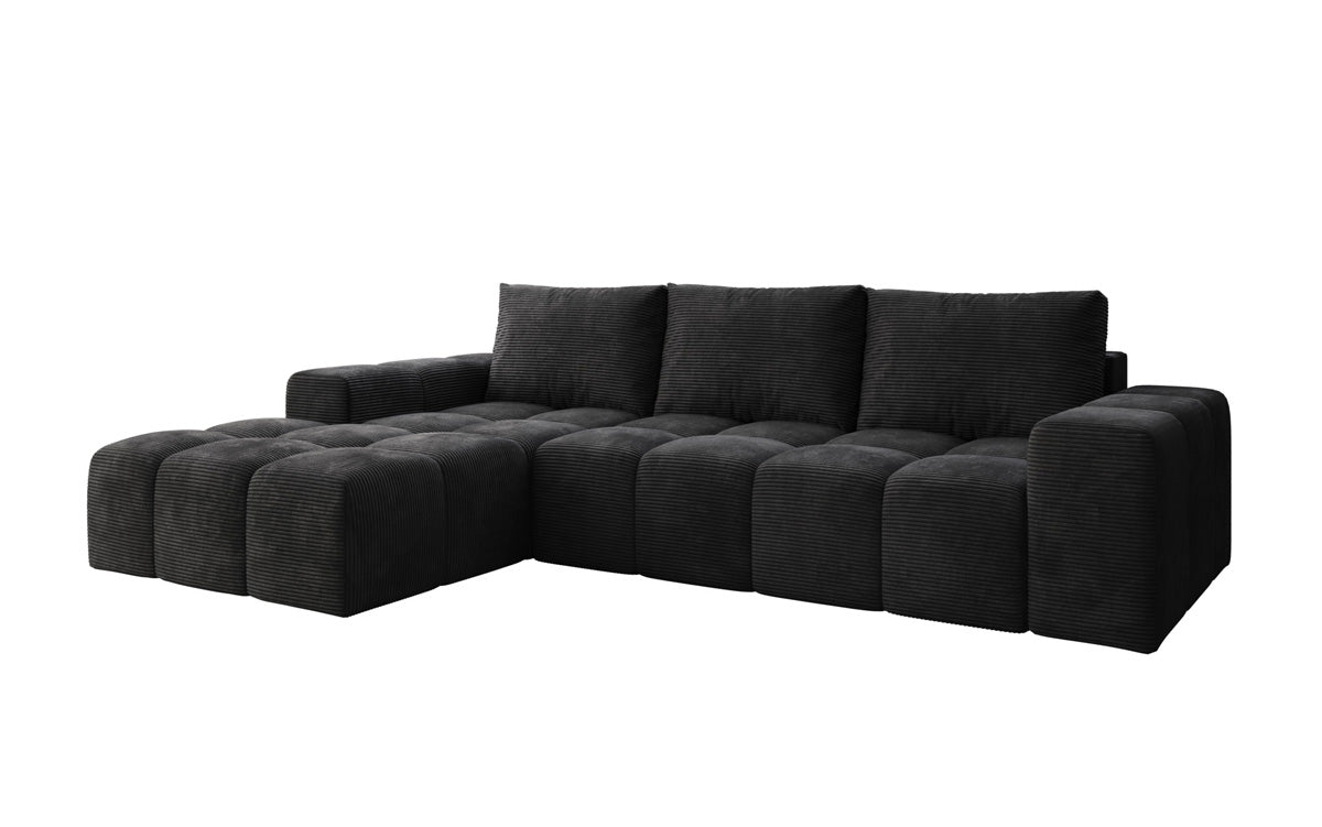 Designbank Aila met slaap- en klapfunctie in Ribstof