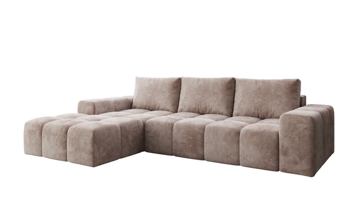Designbank Aila met slaap- en klapfunctie in Ribstof