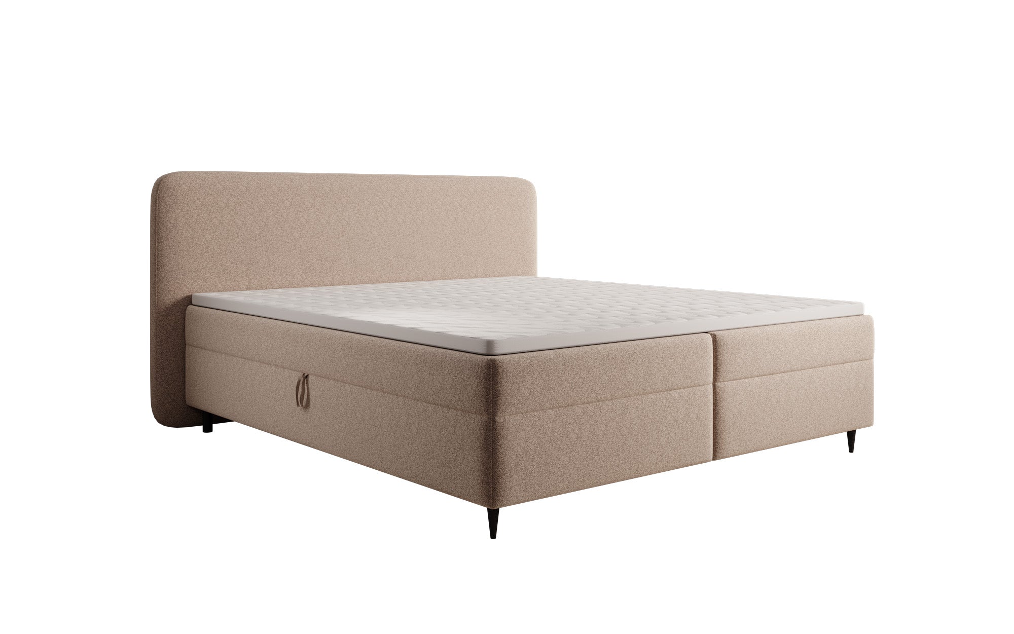 Boxspringbed Nea in structuurstof met opbergruimte