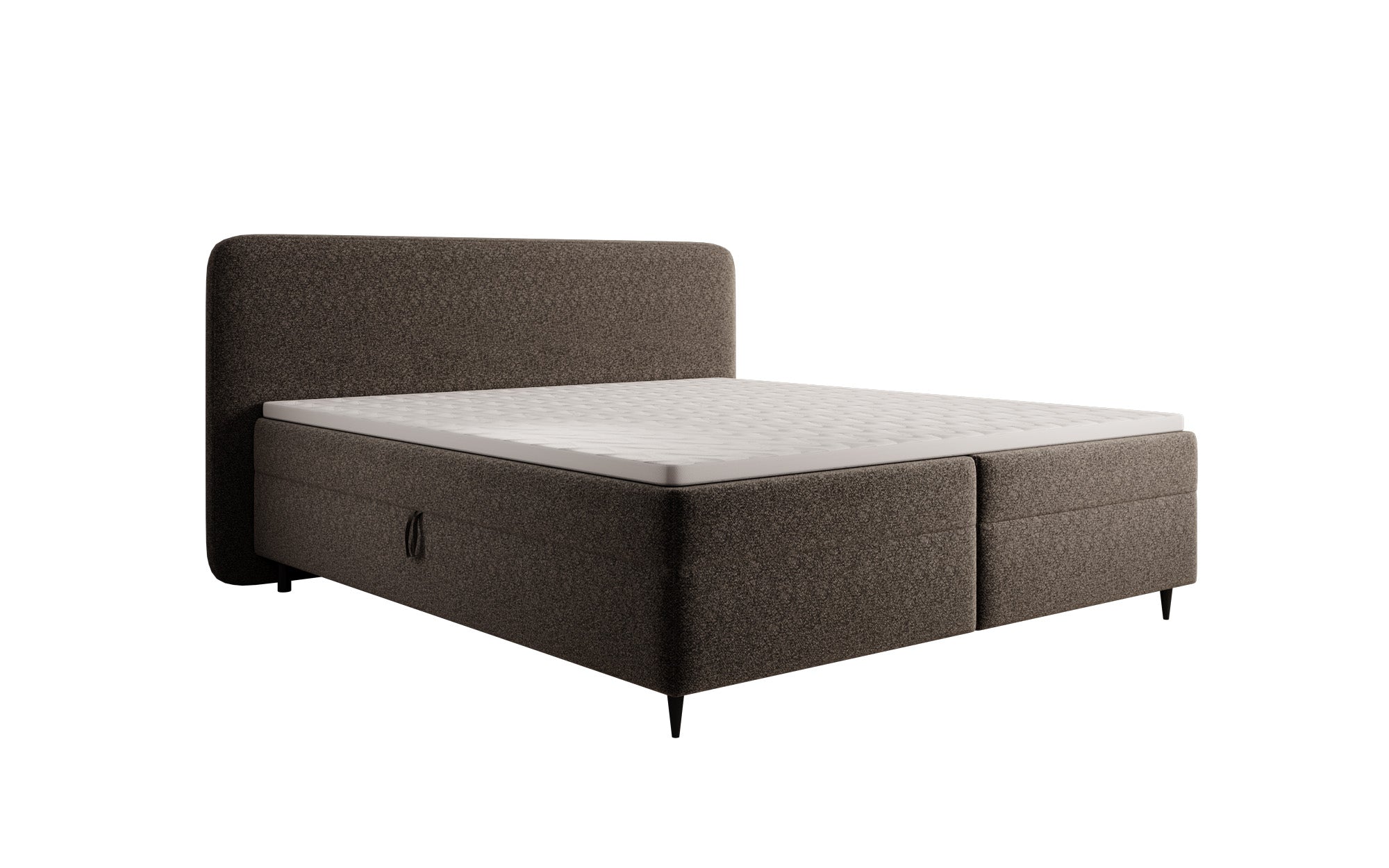 Boxspringbed Nea in structuurstof met opbergruimte