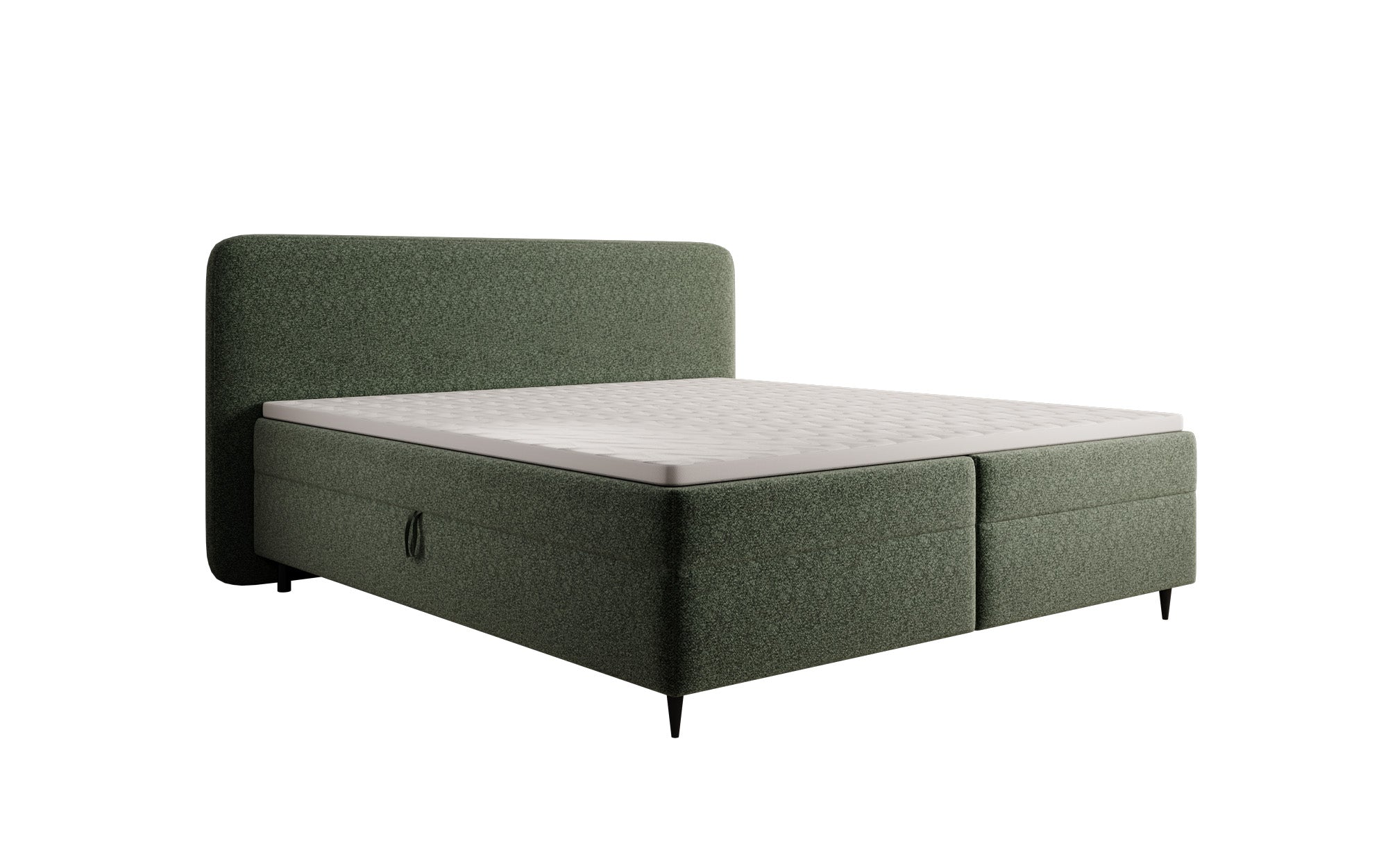 Boxspringbed Nea in structuurstof met opbergruimte