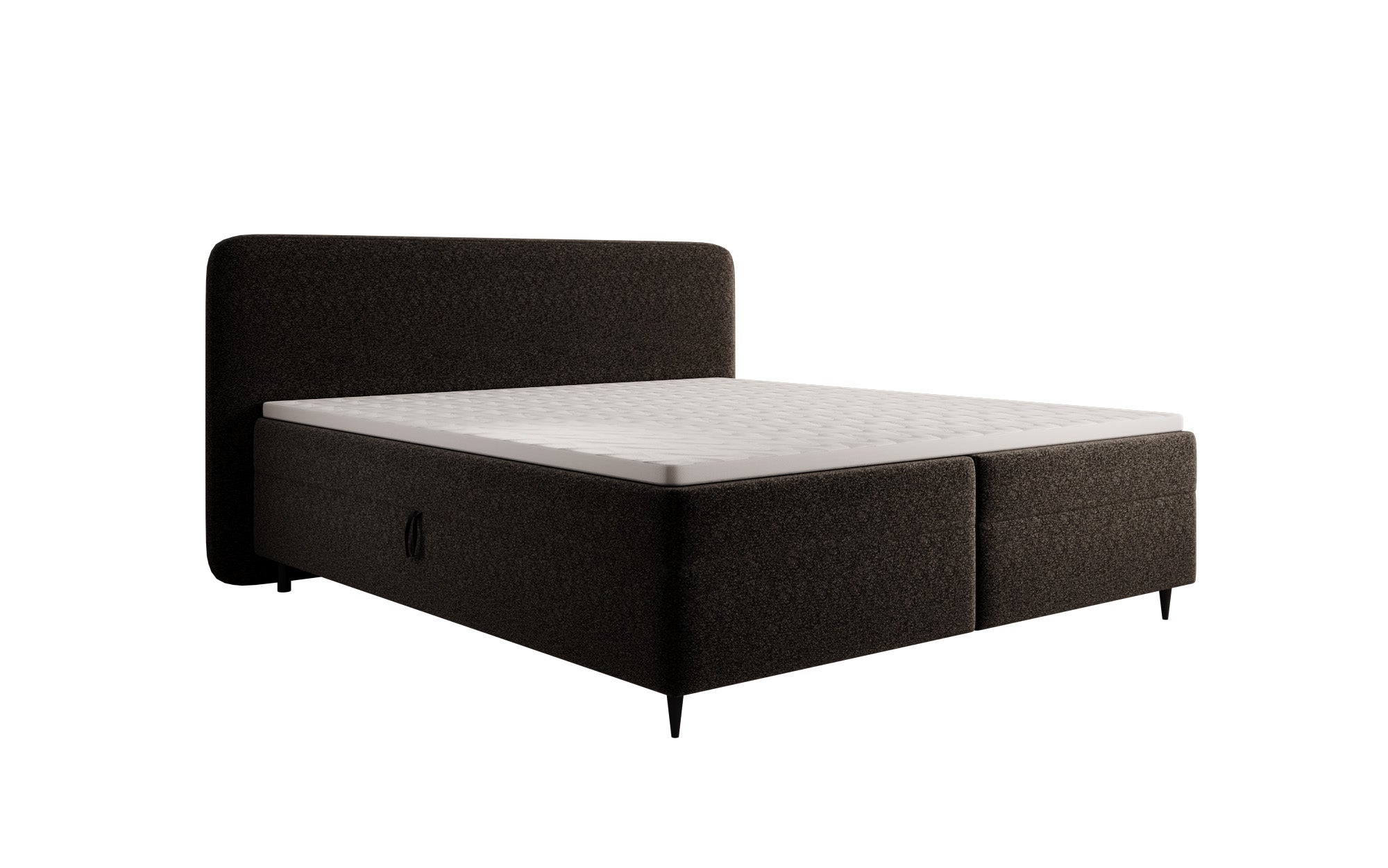 Boxspringbed Nea in structuurstof met opbergruimte
